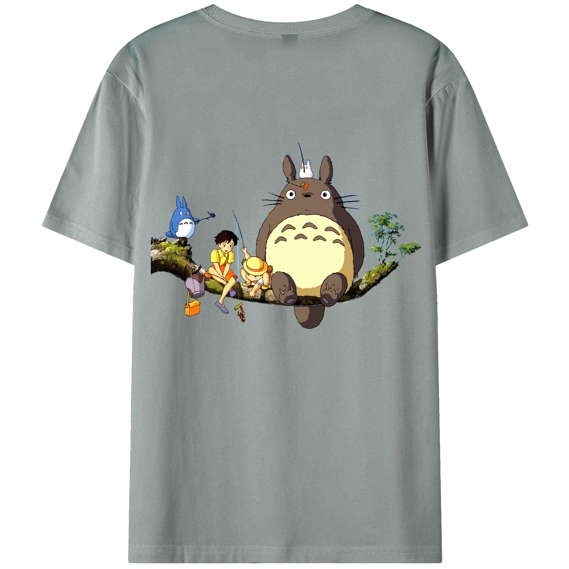 （画像用） となりのトトロ 草壁メイ 草壁サツキ My Neighbor Totoro Satsuki Kusakabe Mei Kusakabe 綿100％ メンズ半袖Tシャツ（バックプリント） 通気性